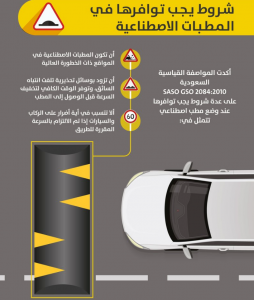 شروط يجب توافرها في مطبات صناعية